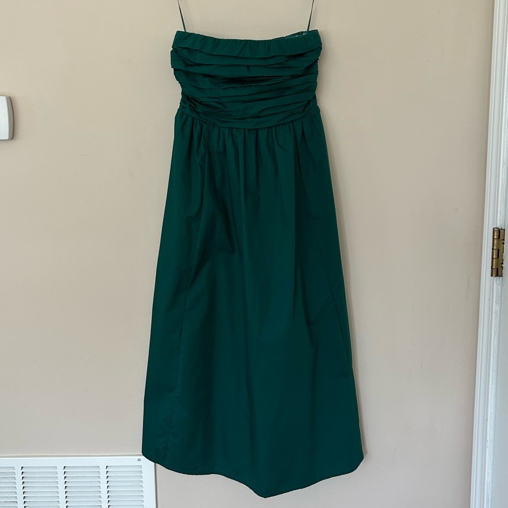 Abercrombie Strapless Poplin MIDI Dress